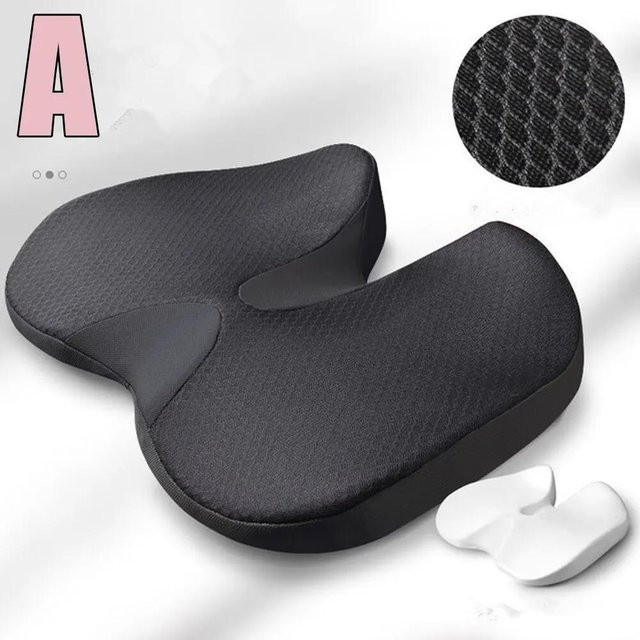 Orthopädisches Prostatakissen aus Memory-Schaum in Schwarz, rutschfestes Kissen zur Linderung von Steißbein-, Ischias- und Rückenschmerzen, B/T/H: 45 x 35 x 5 cm - Bild 1