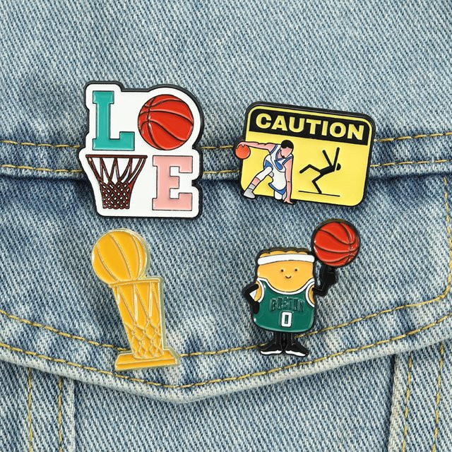 Emaille-Pins Basketball-Motiv, Bunt, Kinder - Bild 1