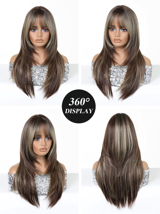 EASIHAIR Perücke, blond-braun Ombre, lang, glatt, Damen, synthetisch - Bild 5