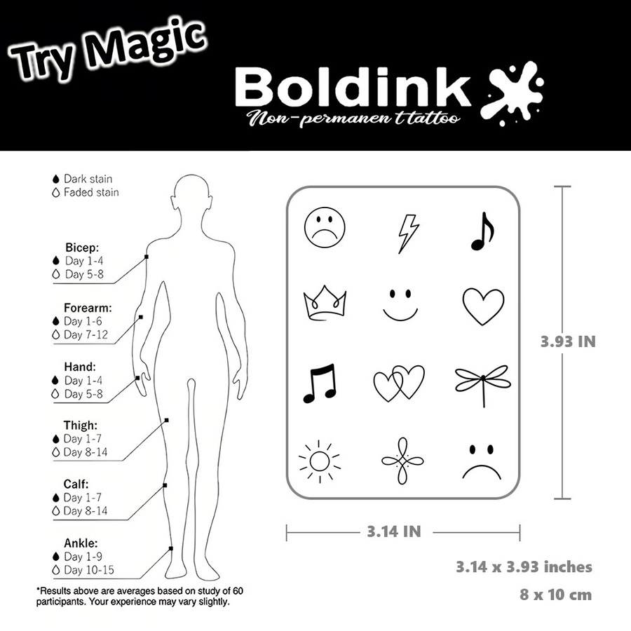 BOLDINK Mood Symbol Tattoo-Aufkleber, Unisex - Bild 3