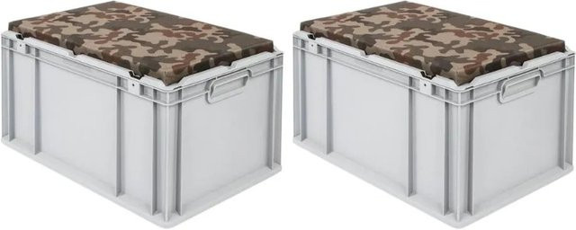 PROREGAL SparSet 2 x Eurobox NextGen Seat Box Camouflage, Farbe: Grau, H x B x T: 36,5 x 40 x 60 cm - Bild 1