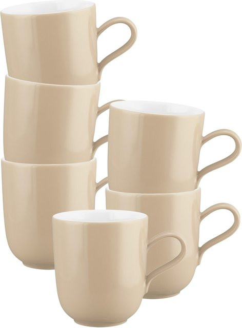 Seltmann Weiden Henkelbecher Liberty Pure Colors Beige 400 ml 6er Set - Bild 1