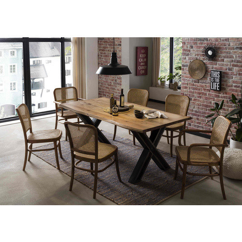 SIT Esstisch TABLES & CO aus Akazienholz in Braun mit Live Edge Design, H: 77 cm, B: 90 cm, T: 82,5 cm - Bild 1