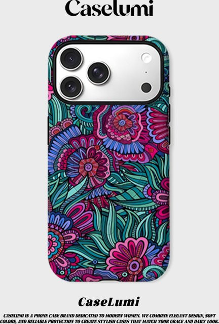 CaseLumi Matte Bumper Schutzhülle Bohemian Blooms für iPhone 17 16 15 14 13 Pro Max mit MagSafe Kompatibilität, Mehrfarbig - Bild 1