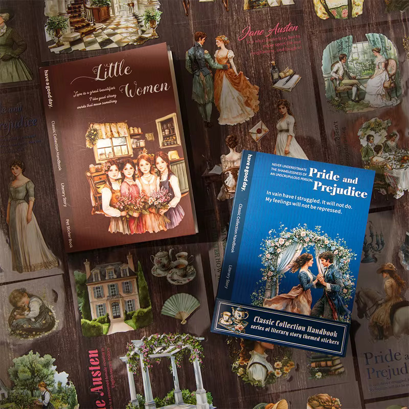 6 Designs klassische Literatur-Aufkleber als Charakter-Collage in Multicolour aus Papier - Bild 2