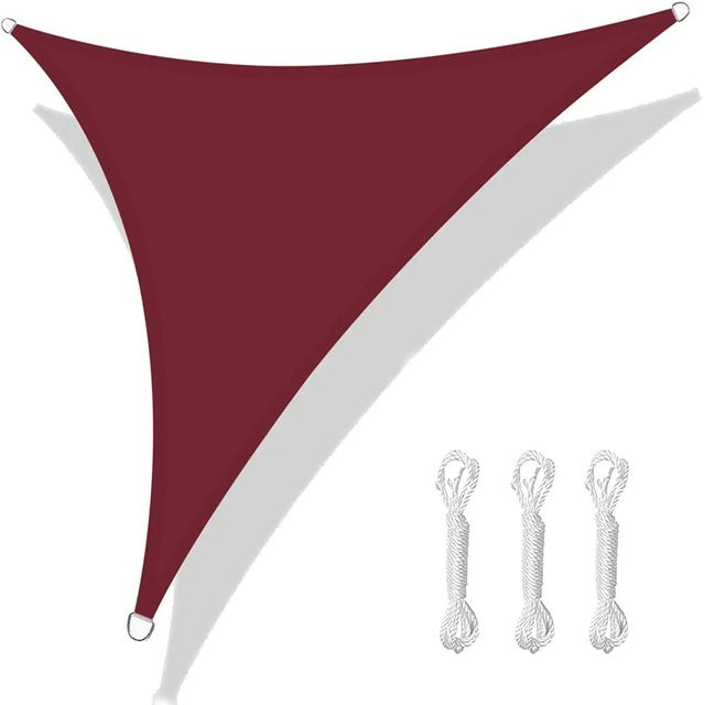 Wasserdichtes Dreieck-Sonnensegel ASDA3 aus Polyester mit UPF 50+ UV-Schutz für Garten, Terrasse und Pergola, B/T/H: 200 x 200 x 200 cm - Bild 1