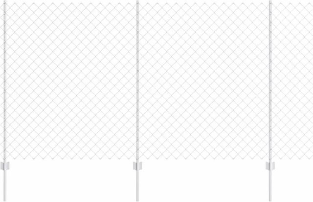 vidaXL Zaun mit Pfosten aus Stahl in Silber, H x B: 140 x 1000 cm - Bild 1