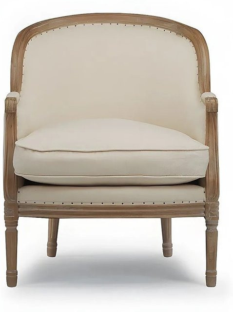 Vente-unique Sessel Alienor mit gerader Rückenlehne und Armlehnen in Beige, Höhe: 72 cm, Breite: 89,5 cm, Tiefe: 78 cm - Bild 1