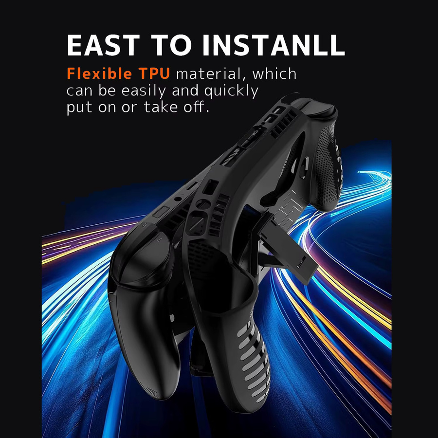 Asus ROG Ally X Schutzhülle aus TPU-Silikon in Schwarz mit abnehmbarem Ständer - Bild 3