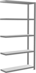 Schulte Anbauregal Steckregal MULTIplus330 in Silber mit 5 Fachböden und Kreuzstrebe, verzinkt, B/T/H: 200 x 100 x 30 cm - Bild 1