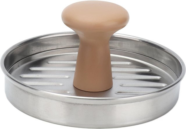 CosyHome Hamburgerfleischpresse aus Edelstahl mit Kunststoffgriff in Silber und Braun - Bild 1