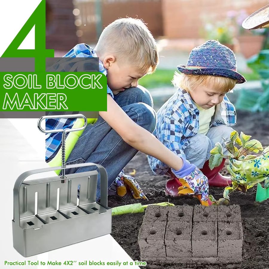 QDS Handgehaltener Sämlings-Blockmacher zur Vorbereitung von Bodenblöcken für Stecklinge und Gewächshaus, 5,1 cm - Bild 2