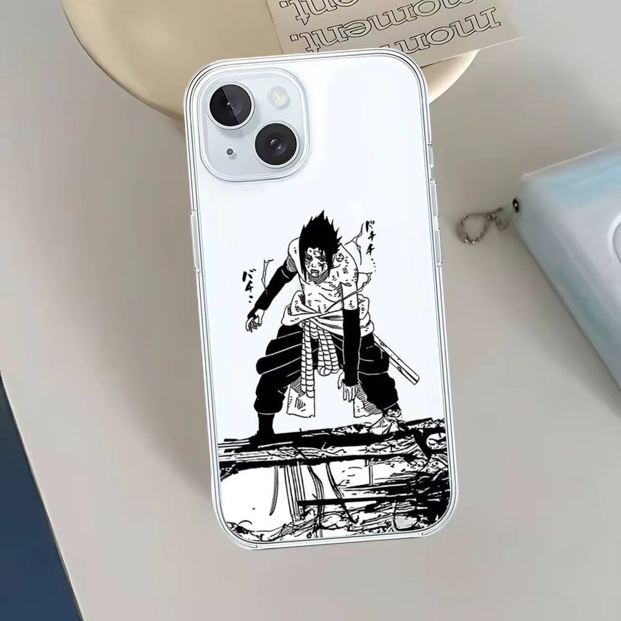 Transparente Anime Sasuke Uchiha Handyhülle für dein iPhone 11 bis iPhone 17 Pro Max - Bild 3
