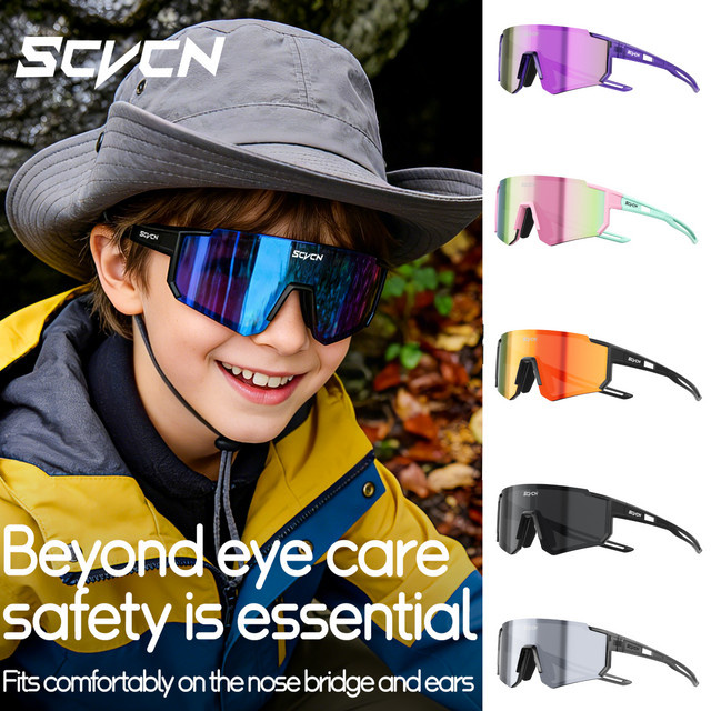SCVCN Sportsonnenbrille für Kinder, Vollrand, Kunststoff, photochromatisch - Bild 1