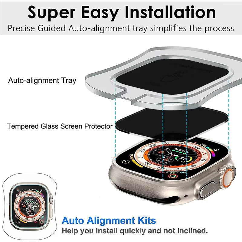 Apple Displayschutzfolie aus gehärtetem Glas, Apple Watch Ultra 49mm - Bild 2