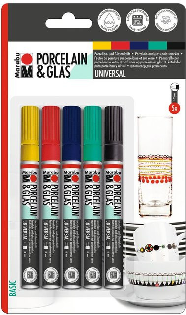 Marabu Porcelain & Glass Painter 5er-Set in Bunt/Mehrfarbig - Bild 1