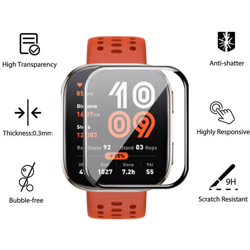 Schutzfilm Amazfit Bip 6, Silikon, transparent, Unisex - Bild 2