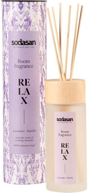 Sodasan Raumduft Lavender Reed Diffuser mit Stäbchen, 200 ml, weiß/lila - Bild 1