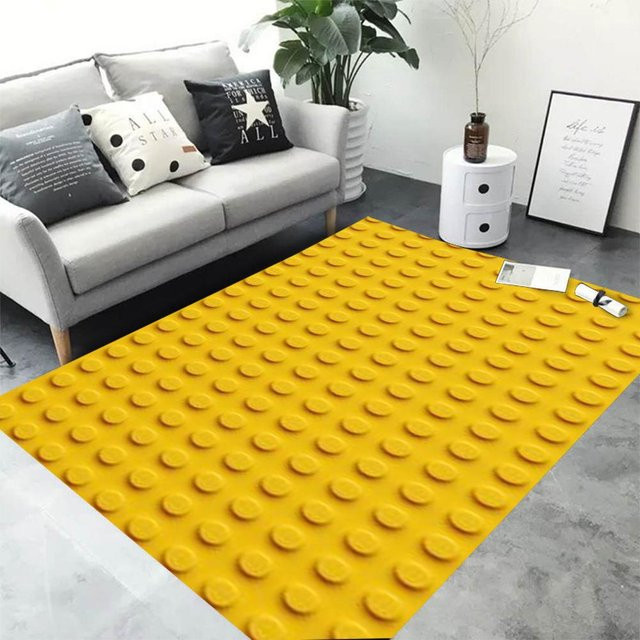 Karpetti Bereichsmatte mit buntem geometrischem Baustein-Design, Waschbar und Rutschfest, B/T: 120 x 160 cm - Bild 1