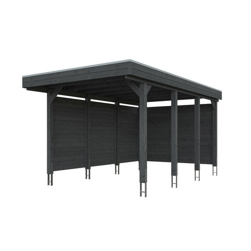 SKANHOLZ Carport Friesland Set A mit Seiten- und Rückwand aus Fichte in Schiefergrau B: 320 cm, T: 555 cm - Bild 3