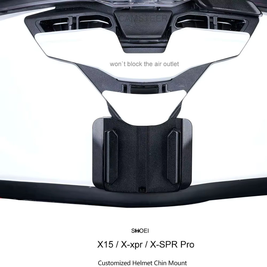 CAMSTEER Maßgeschneiderte Helm-Kinnhalterung für Shoei X15 X-xpr X-SPR Pro kompatibel mit GoPro Hero 13 12 11 Insta360 X4 X3 Ace Pro 2 DJI Action 5 Pro 4 - Bild 3