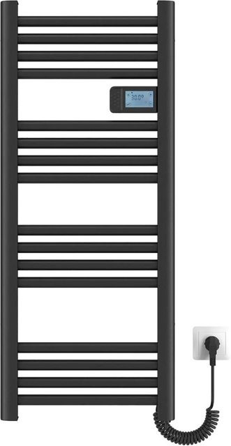 Emke Elektrischer Handtuchwärmer Schwarz 300W mit Thermostat, LED Display und Temperaturanzeige, B: 96 cm, H: 40 cm - Bild 1