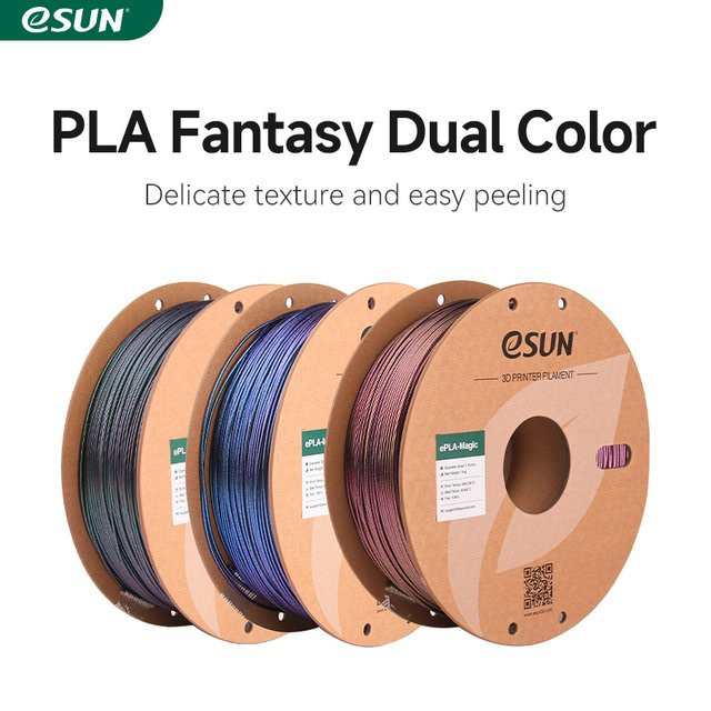 ESUN Magic PLA 3D-Filament Zweifarbiges Glitzer-Filament Dunkel Funkelnd Multicolour Green Durchmesser: 1,75 mm, Gewicht: 1 kg - Bild 1