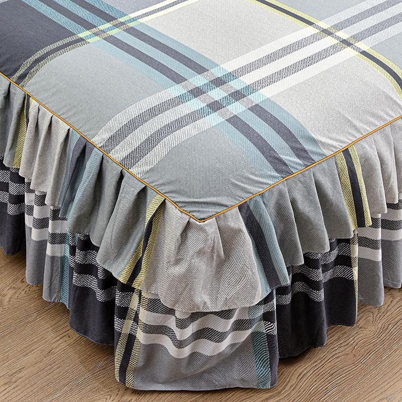 Yiran Furniture Bettüberwurf mit Rüschen und 2 Kissenbezügen, bedrucktes Textil-Set, Mehrfarbig, Polyester - Bild 2