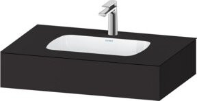 Duravit Einbauwaschtisch-Möbel-Set Qatego in Grau mit einem Ausschnitt und Überlauf, B/T/H: 80 x 55 x 17 cm - Bild 1