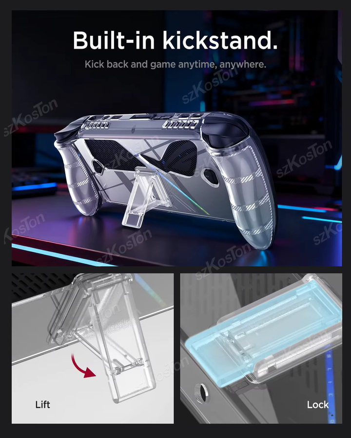 Transparente Schutzhülle mit Ständer für ASUS ROG Ally 2026 und ROG Ally X aus stoßfestem TPU - Bild 2