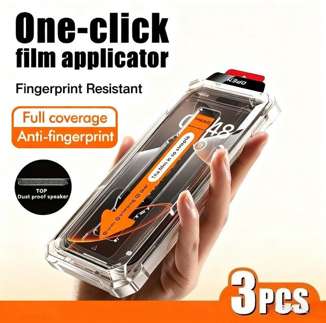 3er-Set hochauflösendes gehärtetes Glas Displayschutzfolie für Apple iPhone 17 16 15 14 13 12 11 Pro Max Plus Mini XR in Transparent - Bild 1