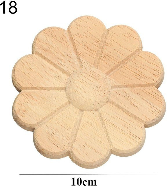 Dekorative Blumenholzschnitzerei in Beige als Eckapplikation für Rahmen und Möbelteile - Bild 1