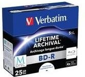 Verbatim M-Disc BD-R 25 GB 4x mit bedruckbarer Oberfläche für Tintenstrahldrucker, 5 Stück, Blau - Bild 1