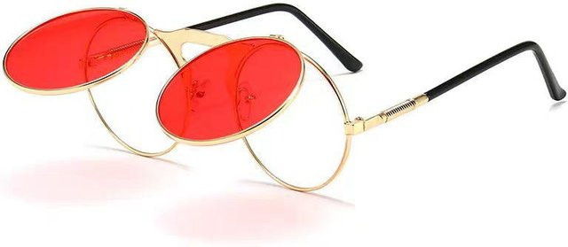 Yiran glasses Sonnenbrille, rectangular, metal, semi_rimless, men, red - Bild 1