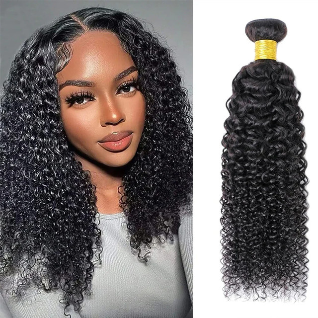 SHES BEAUTY Echthaar-Bündel Kinky Curly Brasilianisch, Schwarz, 50g - Bild 1