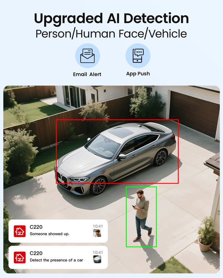 ZOSI 4K PoE CCTV Sicherheitskamerasystem C220 mit 8MP IP-Kameras für Innen und Außen, 2-Wege-Audio, 8CH NVR (16CH erweiterbar), Farbe: Weiß - Bild 4