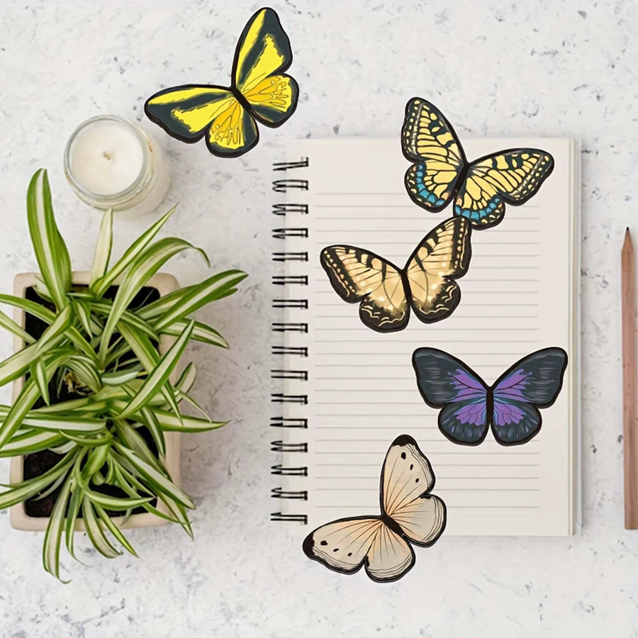 24 Stück Schmetterlings-Magnet-Lesezeichen im Haustier-Design, bunte Seitenmarkierungen für Leser, Studenten und Lehrer - Bild 2