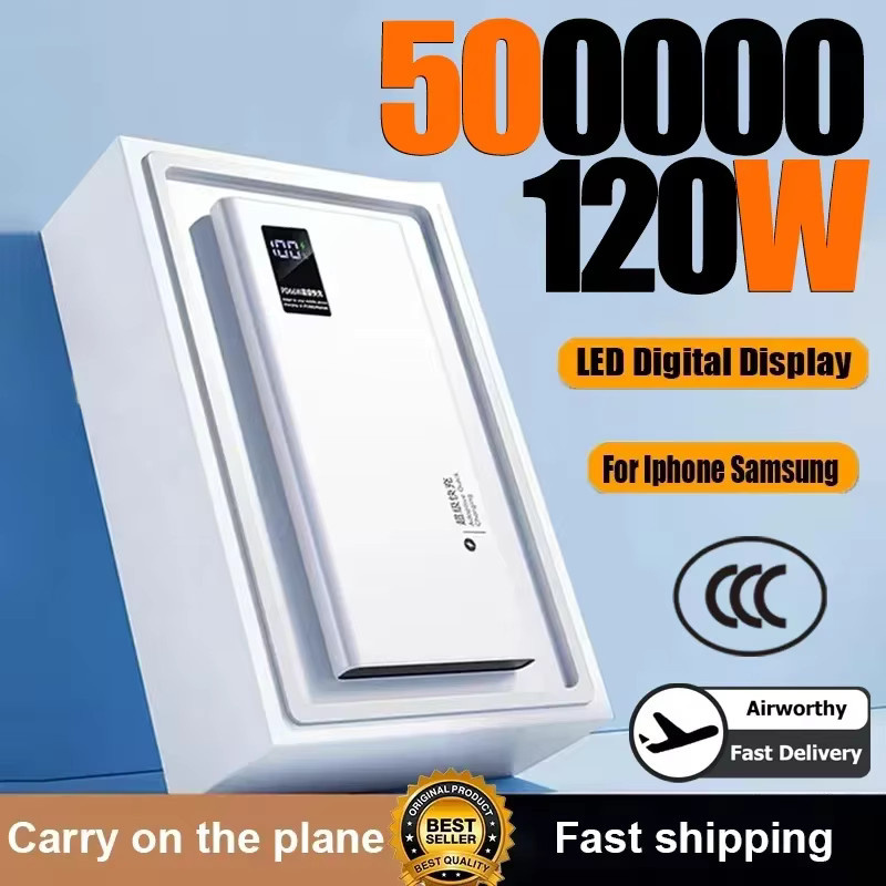 Power Bank mit 50000 mAh Kapazität und 120 W Schnellladefunktion in Schwarz - Bild 1