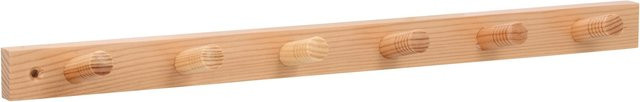 Siro Hakenleiste S641 aus Kiefernholz, lackiert in Braun, 6 Haken, Länge: 48 cm, FSC-zertifiziert - Bild 1