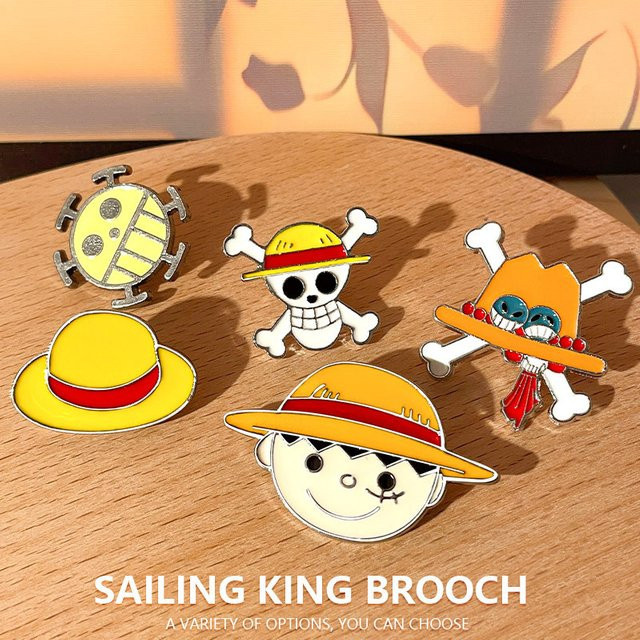 Bandai Brosche, Metall-Emaille-Pin, Totenkopf-Abzeichen, Unisex - Bild 1
