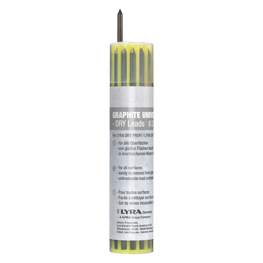 Lyra Ersatzminen-Set für Baumarker, Graphit 2B, Farbe: Grau, Ø 2,8 mm, 12 Stück - Bild 2