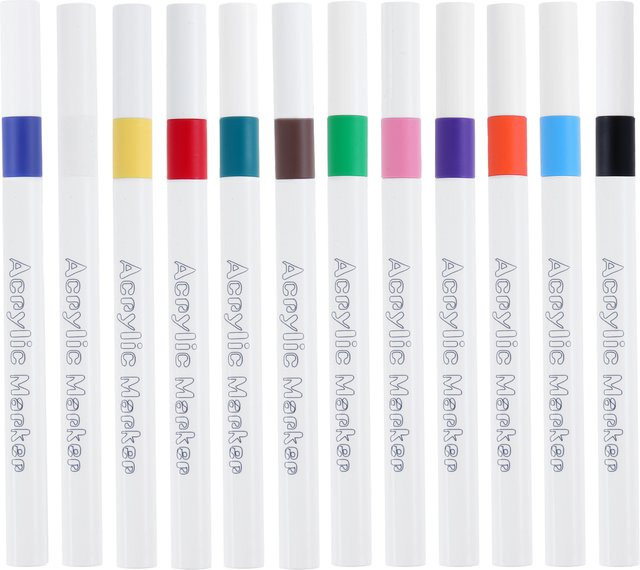 12 Stück Acryl Marker mit weicher Spitze für Kunstwerke auf Stein, Holz und Glas in Multicolour - Bild 1