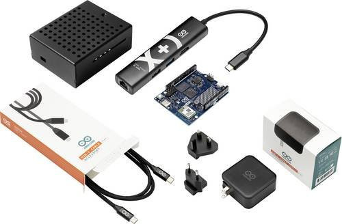Arduino Sistema Q UNO Q mit 2GB RAM, 16GB eMMC, 4 x 2.0GHz, Gehäuse, Netzteil, USB-C-Kabel und Controller in Schwarz - Bild 1