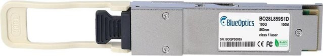 Lenovo AV1D BlueOptics BO28L859S1D QSFP28 Transceiver, 100GBASE-SR4, MPO/MTP Multimode Fiber, 4x850nm, 100 Meter, DDM, Silber - Bild 1