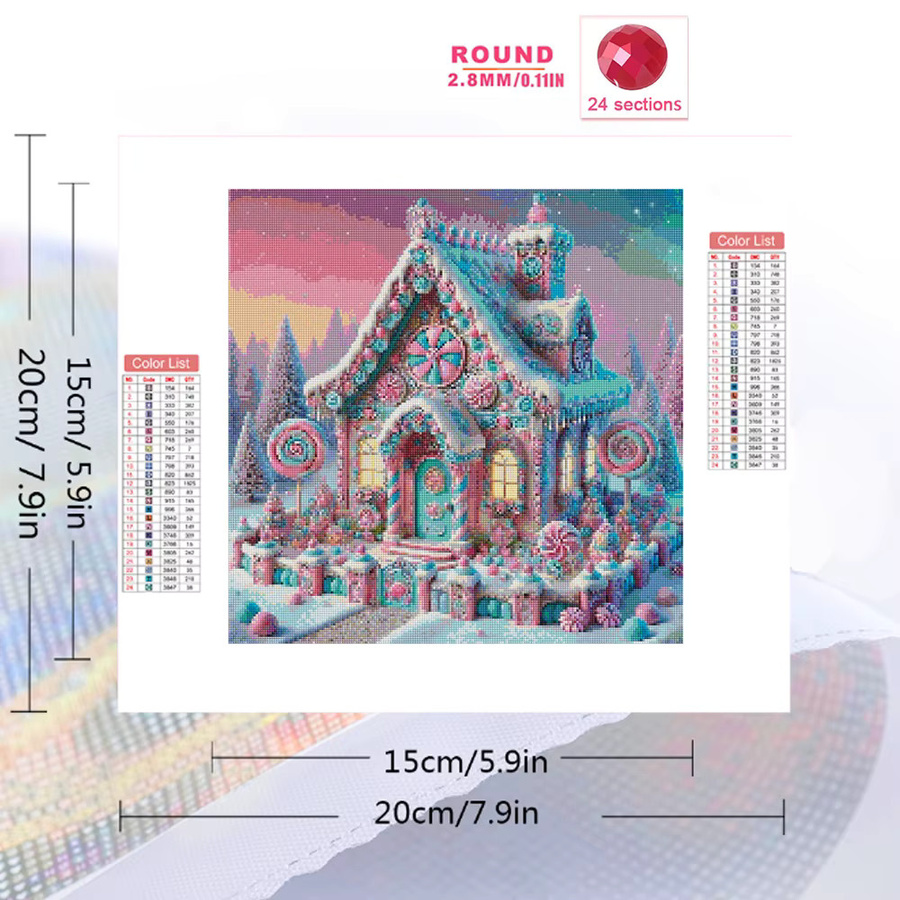 Evershine 4 Stück DIY Diamond Painting Set Zug Landschaft Winter Motiv, Vollrunde Acryl Mosaik Steine, Mehrfarbig, B/H: 20 x 20 cm - Bild 2