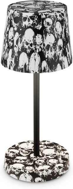 Brilo Akku Tischleuchte Piha mit Skulls Motiv, Schwarz, LED, dimmbar, Touch-Funktion, Höhe: 26 cm - Bild 1