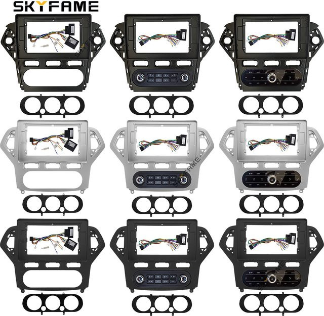 SKYFAME Auto-Rahmenadapter mit Canbus-Box Decoder für Android Radio Armaturenbrett-Einbausatz passend für Ford Mondeo 4 MK4 und Galaxy - Bild 1