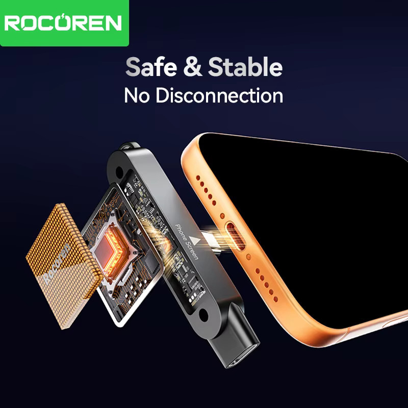 Rocoren 3-in-1 USB-C OTG Adapter 240W PD3.1 USB Hub in Schwarz für iPhone 15-17, MacBook und Samsung - Bild 2