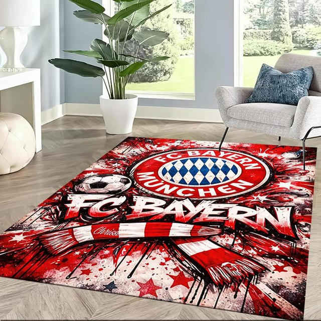 LivSpaceVibe FC Bayern München UEFA Champions Square Teppich, rot, B/T: 120 x 80 cm - Bild 1