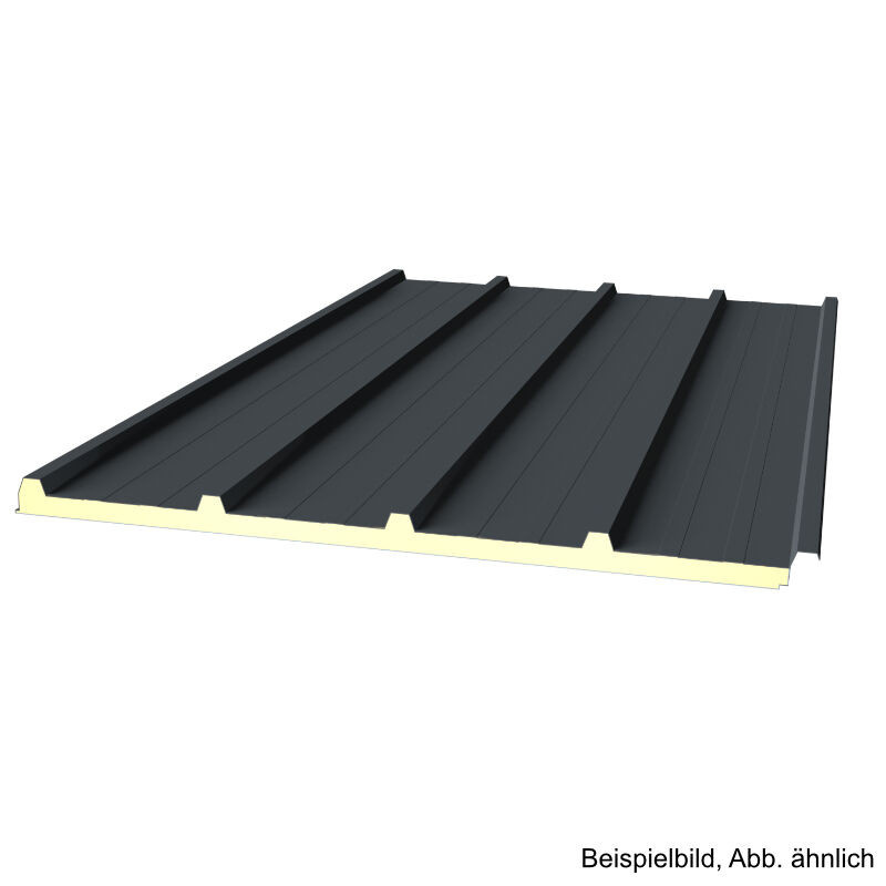 MAAS Profile Sandwichplatte Dach G4 Trapezoidal aus Stahl in Anthrazit, Breite: 100,0 cm, Dicke: 3,0 cm - Bild 1